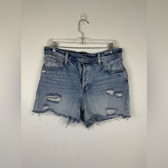 GAP Pants - GAP Mom Fit Denim Shorts Medium Wash Destroy Women’s Sz 10